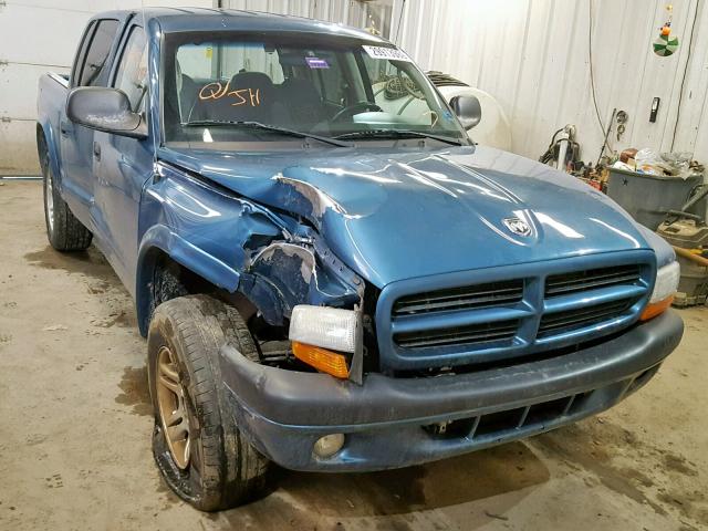 1D7HG38N23S324162 - 2003 DODGE DAKOTA QUA BLUE photo 1