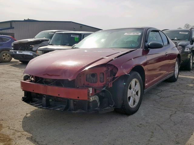 2G1WM15K669206834 - 2006 CHEVROLET MONTE CARL BURGUNDY photo 2