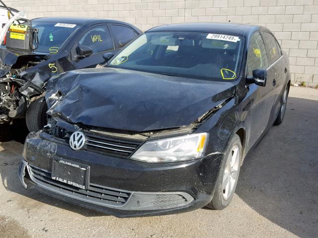 3VWLL7AJ2EM428156 - 2014 VOLKSWAGEN JETTA TDI BLACK photo 2