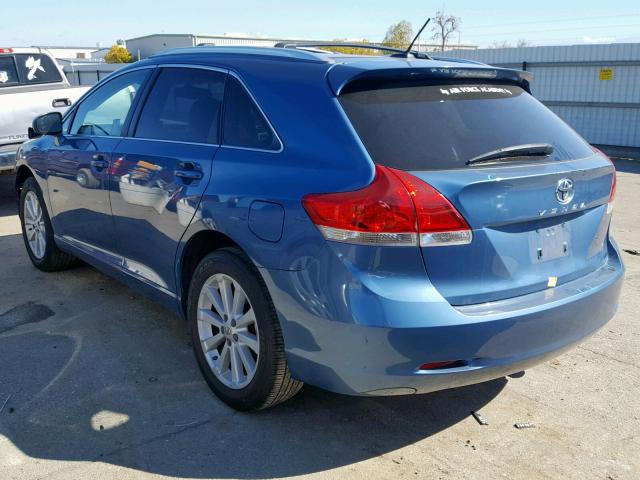 4T3ZA3BB4AU027395 - 2010 TOYOTA VENZA BLUE photo 3