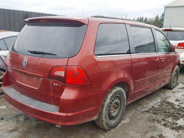 2V4RW3DG1BR645737 - 2011 VOLKSWAGEN ROUTAN SE RED photo 4