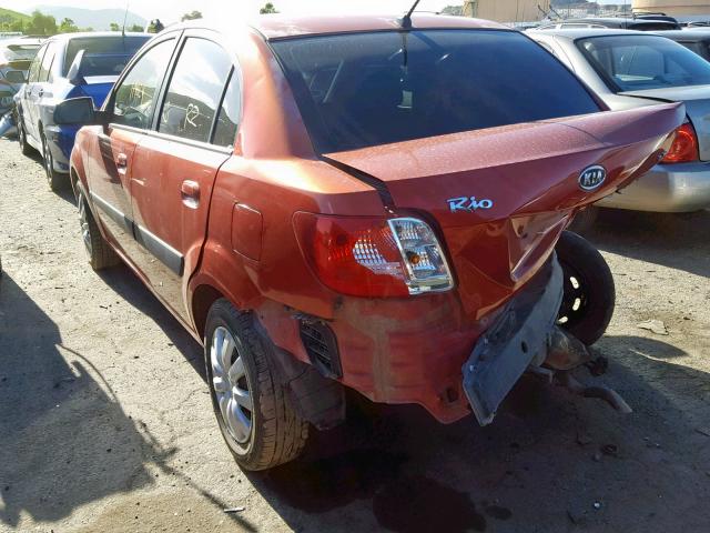 KNADE123376292442 - 2007 KIA RIO BASE RED photo 3