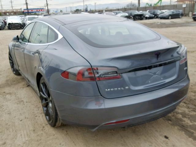 5YJSA1H14EFP32519 - 2014 TESLA MODEL S GRAY photo 3