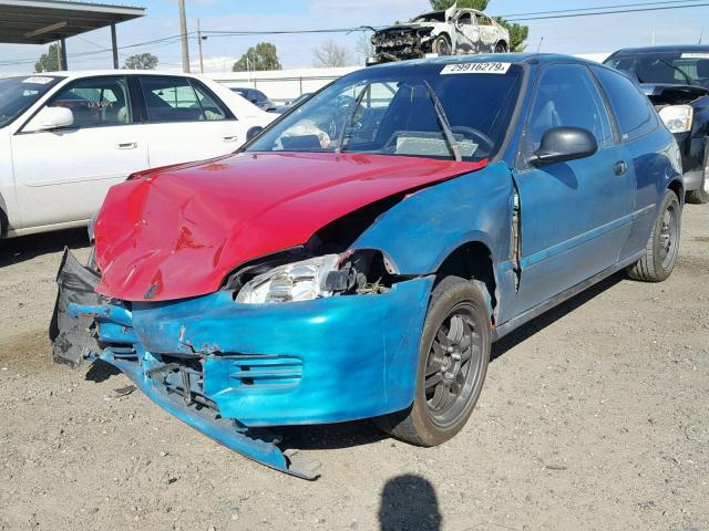 2HGEH2362SH506049 - 1995 HONDA CIVIC DX TWO TONE photo 2