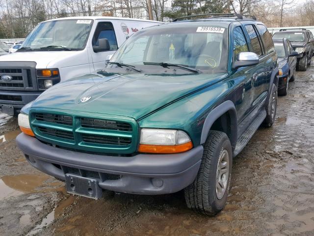 1D4HS38Z53F598530 - 2003 DODGE DURANGO SP GREEN photo 2