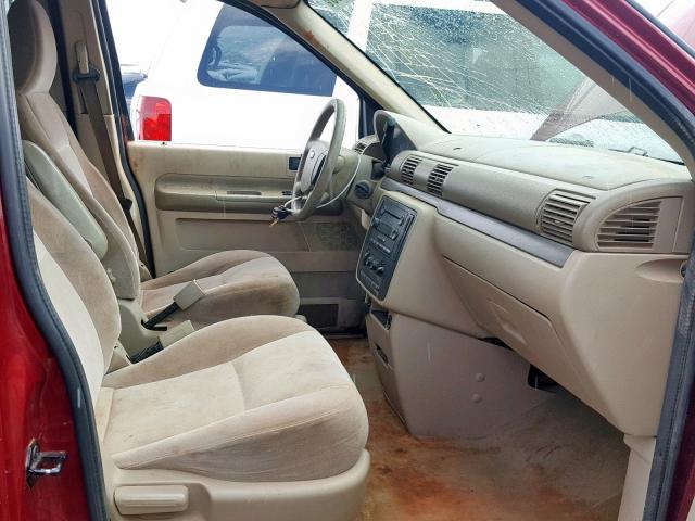 2FMZA57695BA77320 - 2005 FORD FREESTAR S RED photo 5