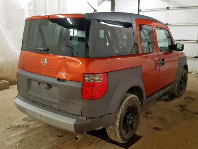 5J6YH28563L009595 - 2003 HONDA ELEMENT EX ORANGE photo 4