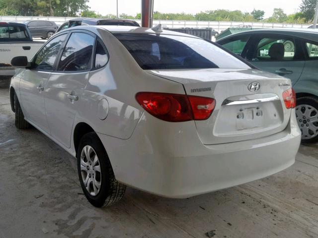 KMHDU4ADXAU831414 - 2010 HYUNDAI ELANTRA BL WHITE photo 3