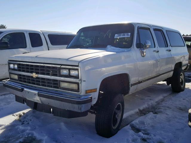 1GNEV16K8LF179483 - 1990 CHEVROLET SUBURBAN V WHITE photo 2