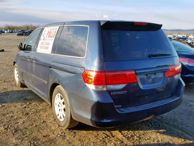 5FNRL38299B049203 - 2009 HONDA ODYSSEY LX BLUE photo 3