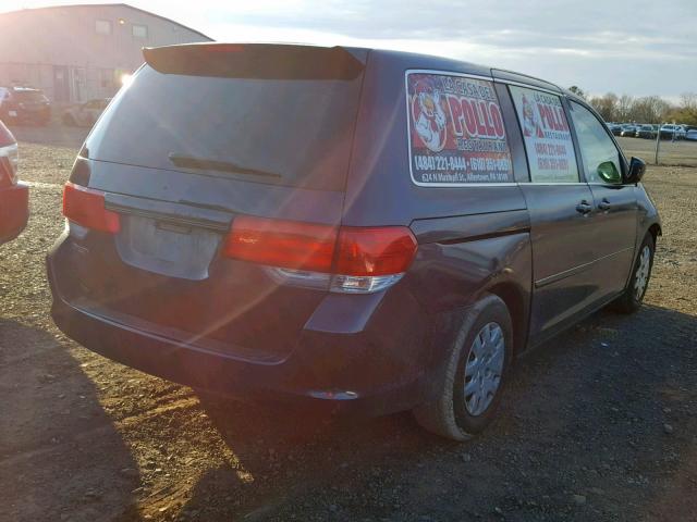 5FNRL38299B049203 - 2009 HONDA ODYSSEY LX BLUE photo 4