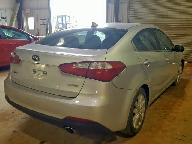 KNAFX4A83E5122151 - 2014 KIA FORTE EX SILVER photo 4