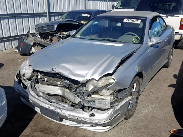 WDBTK75G14T020475 - 2004 MERCEDES-BENZ CLK 500 SILVER photo 2