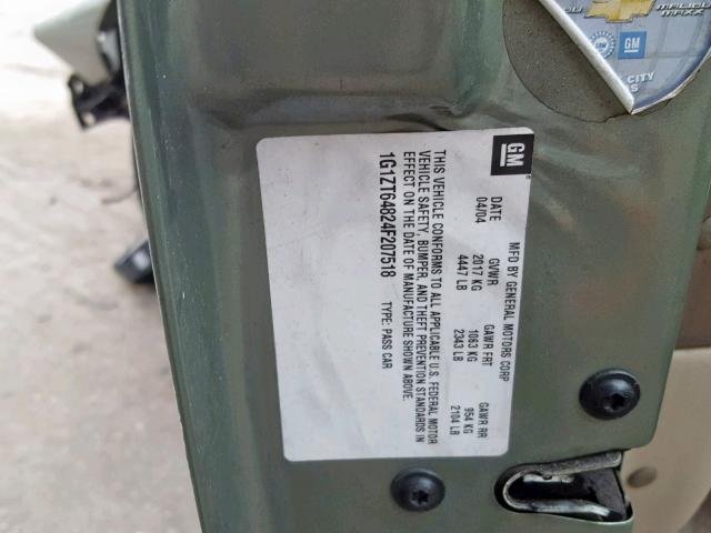 1G1ZT64824F207518 - 2004 CHEVROLET MALIBU MAX მწვანე ფოტო 10