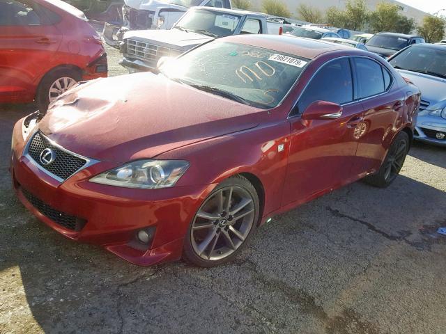 JTHBF5C25C5164299 - 2012 LEXUS IS 250 RED photo 2