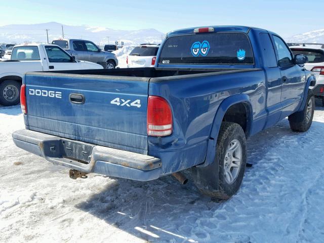 1B7GG32NX2S711443 - 2002 DODGE DAKOTA SPO BLUE photo 4