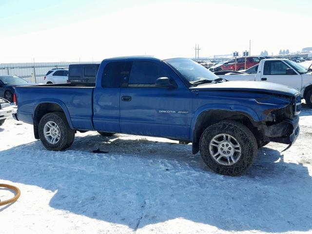 1B7GG32NX2S711443 - 2002 DODGE DAKOTA SPO BLUE photo 9