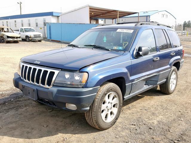 1J4GW48S31C537692 - 2001 JEEP GRAND CHER BLUE photo 2