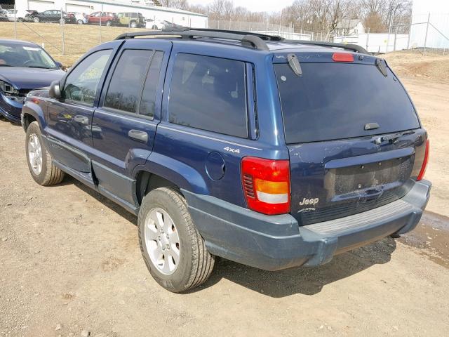 1J4GW48S31C537692 - 2001 JEEP GRAND CHER BLUE photo 3