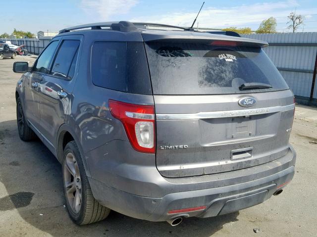 1FMHK8F81BGA95375 - 2011 FORD EXPLORER L GRAY photo 3