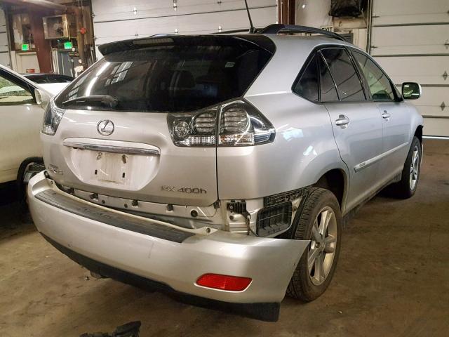 JTJHW31U872009299 - 2007 LEXUS RX 400H SILVER photo 4