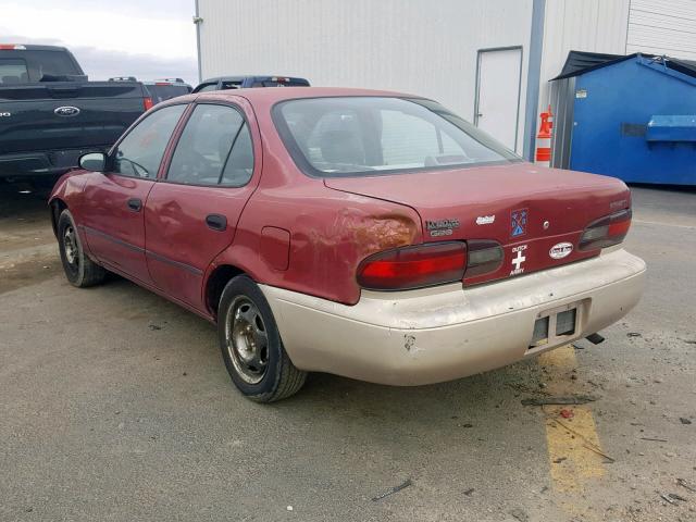 1Y1SK5360RZ033343 - 1994 GEO PRIZM BASE წითელი ფოტო 3