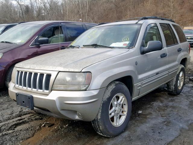 1J4GW48N64C351725 - 2004 JEEP GRAND CHER BEIGE photo 2