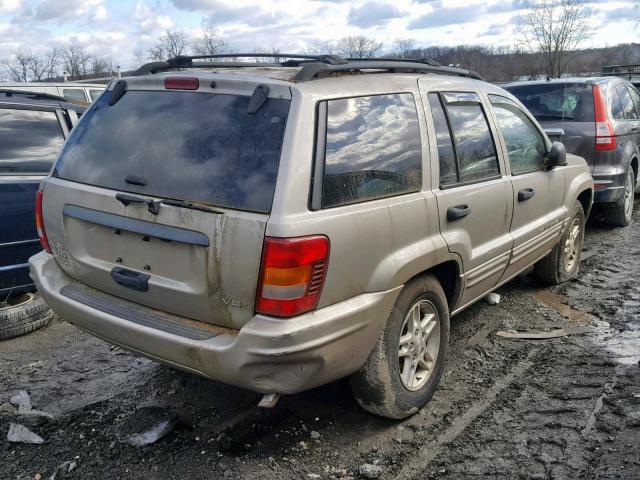 1J4GW48N64C351725 - 2004 JEEP GRAND CHER BEIGE photo 4