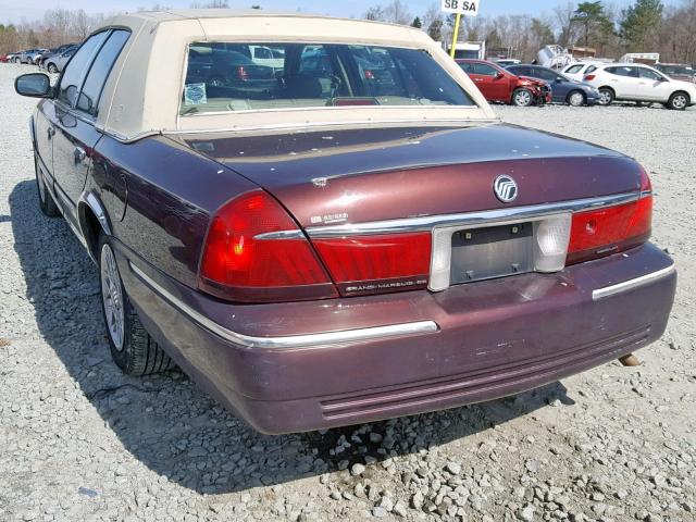 2MEFM74W31X604262 - 2001 MERCURY GRAND MARQ BURGUNDY photo 3