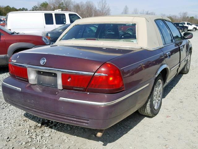 2MEFM74W31X604262 - 2001 MERCURY GRAND MARQ BURGUNDY photo 4