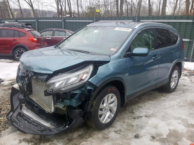 2HKRM4H79FH642717 - 2015 HONDA CR-V EXL BLUE photo 2