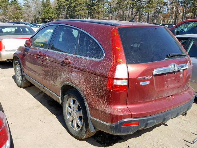 JHLRE48758C042792 - 2008 HONDA CR-V EXL RED photo 3