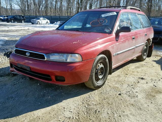 4S3BK4350T7934687 - 1996 SUBARU LEGACY L RED photo 2