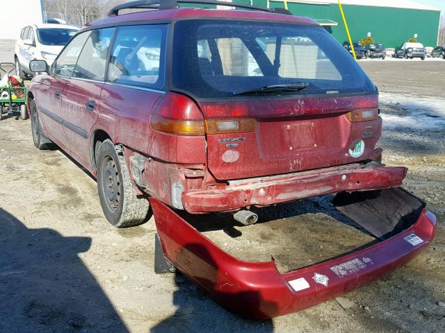 4S3BK4350T7934687 - 1996 SUBARU LEGACY L RED photo 3