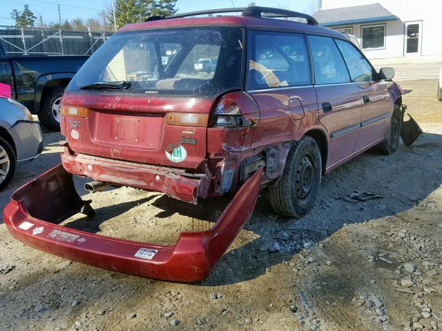 4S3BK4350T7934687 - 1996 SUBARU LEGACY L RED photo 4