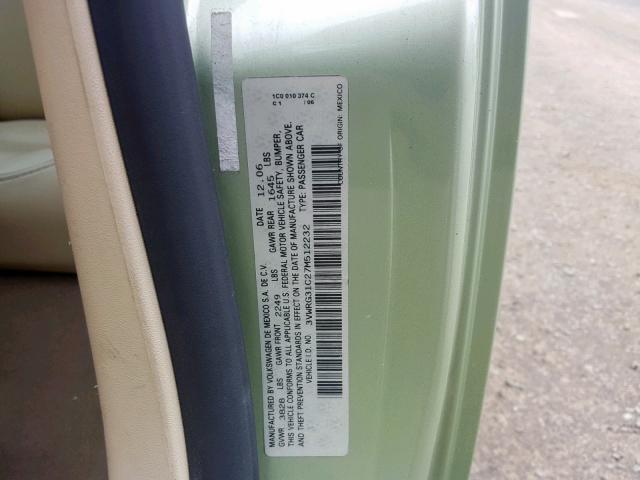 3VWRG31C27M512232 - 2007 VOLKSWAGEN NEW BEETLE Yaşıl foto 10