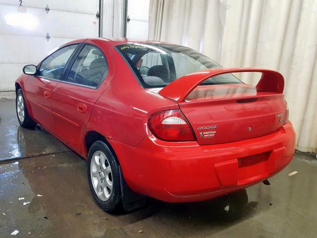 1B3ES56C95D181132 - 2005 DODGE NEON SXT RED photo 3