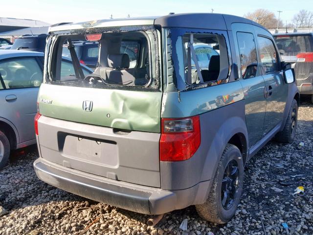 5J6YH286X4L025826 - 2004 HONDA ELEMENT EX GREEN photo 4