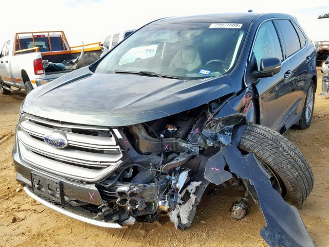 2FMTK3K80FBB48051 - 2015 FORD EDGE TITAN GREEN photo 2