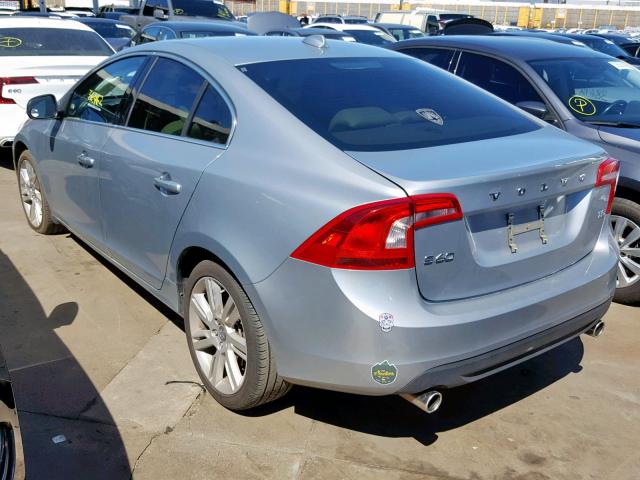 YV1612FS0D2201607 - 2013 VOLVO S60 T5 SILVER photo 3