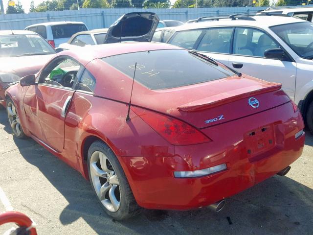 JN1BZ34D27M506867 - 2007 NISSAN 350Z COUPE RED photo 3