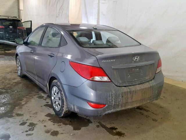 KMHCT4AE3GU968601 - 2016 HYUNDAI ACCENT SE GRAY photo 3