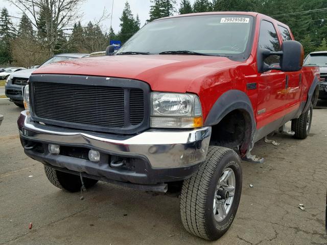1FTSW31P84EA35527 - 2004 FORD F350 SRW S RED photo 2
