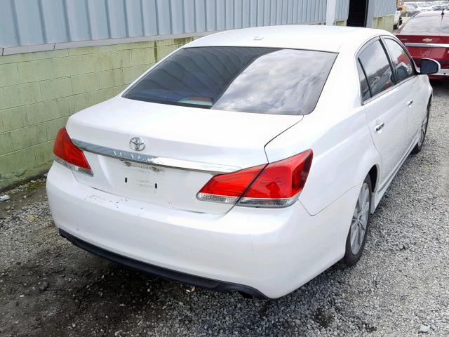 4T1BK3DB8BU387050 - 2011 TOYOTA AVALON BAS WHITE photo 4