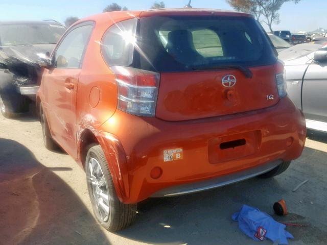 JTNJJXB00DJ025094 - 2013 TOYOTA SCION IQ ORANGE photo 3