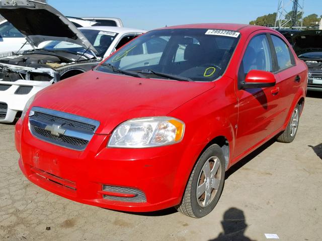 KL1TD56E09B369015 - 2009 CHEVROLET AVEO LS RED photo 2
