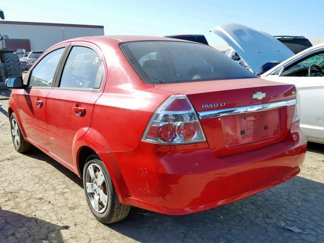 KL1TD56E09B369015 - 2009 CHEVROLET AVEO LS RED photo 3