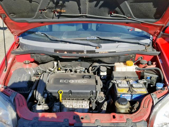 KL1TD56E09B369015 - 2009 CHEVROLET AVEO LS RED photo 7