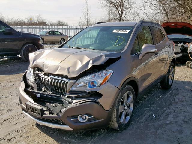 KL4CJCSB6EB554143 - 2014 BUICK ENCORE BROWN photo 2