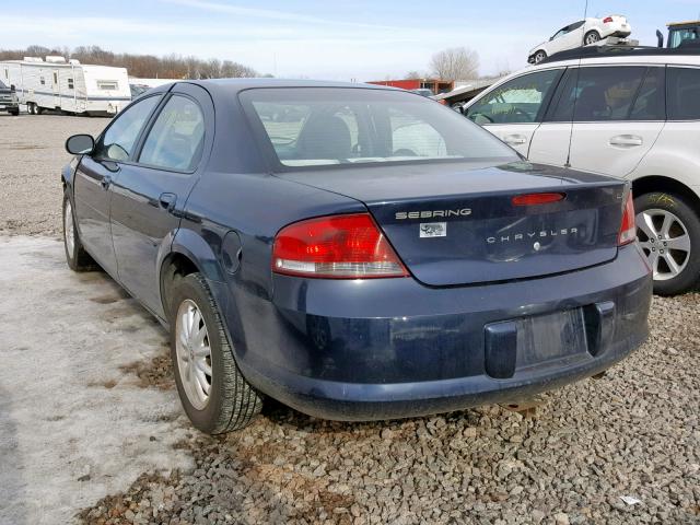 1C3EL46X13N502620 - 2003 CHRYSLER SEBRING LX BLUE photo 3